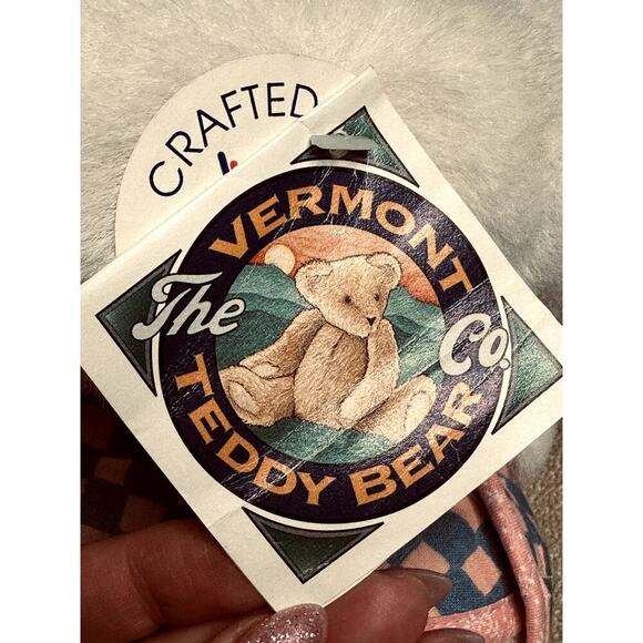 Vermont Plush Teddy Bear Pink and Blue Checker Diaper and Bow. From 1993 - Picture 4 of 5